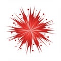 A dynamic explosion graphic with pointed, radiating spikes in vivid red, emanating Royalty Free Stock Photo
