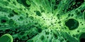 Dynamic Explosion of Green Orbs and Particles Creating a Vibrant Abstract Energy Burst in a Dark Background Royalty Free Stock Photo