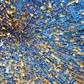 A dynamic explosion of shattered glass fragments in a mosaic of colors4, Generative AI