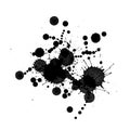 Abstract Black Ink Splatter Stain Isolated on White Background Royalty Free Stock Photo