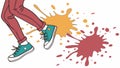 Dynamic Feet with Paint Splashes, Creative Expression Art, vector design Generative AI Royalty Free Stock Photo