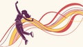 Dynamic Female Runner on Energetic Abstract Lines, vector design Generative AI Royalty Free Stock Photo
