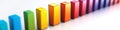Dynamic financial bar chart with vibrant colors on white