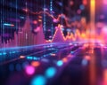 Dynamic financial data visualization with colorful graphs and charts Royalty Free Stock Photo
