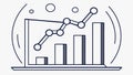 Dynamic Financial Graph with Bars and Line Chart Sketch, vector design Generative AI Royalty Free Stock Photo