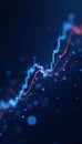Dynamic financial graph, glowing blue nodes and lines on dark background, data, graph Royalty Free Stock Photo