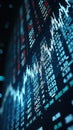 Dynamic financial market data display with rising stock trends