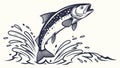 Dynamic Fish Jumping from Water Splash Vector, vector design Generative AI Royalty Free Stock Photo