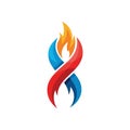 Dynamic Flame Energy Abstract Icon. Vibrant Royalty Free Stock Photo