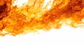 Dynamic Flames: Fiery Motion on a White Background, Generative AI