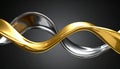 Dynamic Flow of Gold and Silver Metals Royalty Free Stock Photo