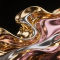 Dynamic Flow of Liquid Gold and Silver Abstract Background Royalty Free Stock Photo