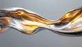 Dynamic Flow of Molten Gold and Silver Abstract Wave Royalty Free Stock Photo