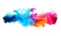 Dynamic flow of vibrant ink colors drops creating colorful smoke effect Royalty Free Stock Photo
