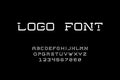 Dynamic font. Geometric typography symbols with monospace letters for brand identity and logo design. Vector creative