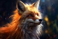 Dynamic Fox closeup digital art. Generate Ai