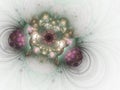 Dynamic fractal pattern with tiny flowers, digital artwork for c