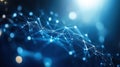 Dynamic fractal plexus technology pattern with blue futuristic style