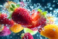 Fruit Splash and Submerged Refreshing Water Royalty Free Stock Photo