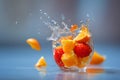 Fruit Splash and Submerged Refreshing Water Royalty Free Stock Photo