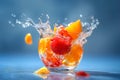 Fruit Splash and Submerged Refreshing Water Royalty Free Stock Photo