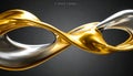 Dynamic Fusion of Gold and Silver Liquid Metal Royalty Free Stock Photo