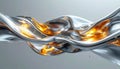 Dynamic Fusion of Molten Silver and Fire Royalty Free Stock Photo