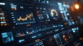 Dynamic futuristic data visualization interface depicting complex analytics and metrics Royalty Free Stock Photo