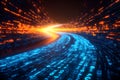 Futuristic Digital Data Stream for Technology and Innovation Concepts Generative AI Royalty Free Stock Photo
