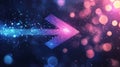 Dynamic, futuristic upward arrow with a stylish, colorful background.