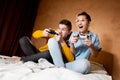 Dynamic game of two young people in a computer console