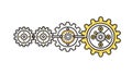 Dynamic Gear System: Innovation Industrial Process, vector design Generative AI Royalty Free Stock Photo