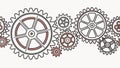 Dynamic Gear Train: Precision Mechanical Engineering, vector design Generative AI Royalty Free Stock Photo