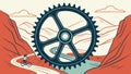 Dynamic Gear Winding Road Cyclist, Motion Study, vector design Generative AI Royalty Free Stock Photo