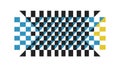 Dynamic Geometric Checkered Pattern in Blue and Yellow Hues, vector design Generative AI Royalty Free Stock Photo