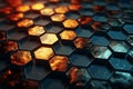 Dynamic geometric hexagonal abstract background. Futuristic and technology concept. Generative AI