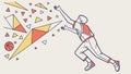 Dynamic geometric runner, symbolizing speed, abstract art, and athleticism, vector design Generative AI Royalty Free Stock Photo