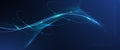 Vector abstract dynamic geometric shape, wave flow line, light effect and texture on blue gradient color for wallpaper