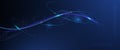 Vector abstract dynamic geometric shape, wave flow line, light effect and texture on blue gradient color