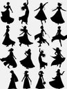 Dynamic girl silhouettes