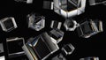 Dynamic Glass Cubes rotating camera movement Corporate Concept, Abstract Background Futuristic style