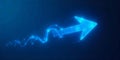Futuristic Blue Arrow Symbol of Growth and Progress Royalty Free Stock Photo