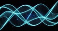 Dynamic Glowing Cyan Waveforms Intersecting in Starry Cosmic Space Royalty Free Stock Photo