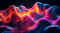 Dynamic glowing fluid wave representing digital music visualization concepts at night