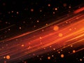 Dynamic Glowing Lines and Particles Creating a Vibrant Abstract Background in Rich Shades of Orange and Black Royalty Free Stock Photo