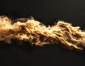 Dynamic Golden Dust Cloud Swirling Against a Dark Background Creating Abstract Forms Royalty Free Stock Photo