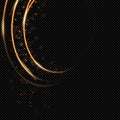 Dynamic golden lines with glow effect. Rotating shiny rings on a transparent background Royalty Free Stock Photo