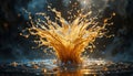 Dynamic Golden Liquid Splash Art Royalty Free Stock Photo