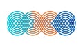 Dynamic Gradient Rings Geometric Pattern with Overlapping Effect, vector design Generative AI Royalty Free Stock Photo
