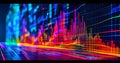 dynamic graph with fluctuating data points in vibrant colors